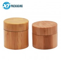 60ml wooden screw cap glass jar with child resistant cap for hemp packaging 2oz 4oz child proof round  jars with bamboo lid