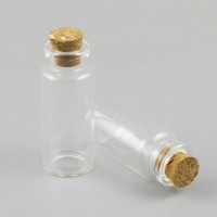 High quality 12ml 15ml glass bottle with cork liquid medicine test bottle